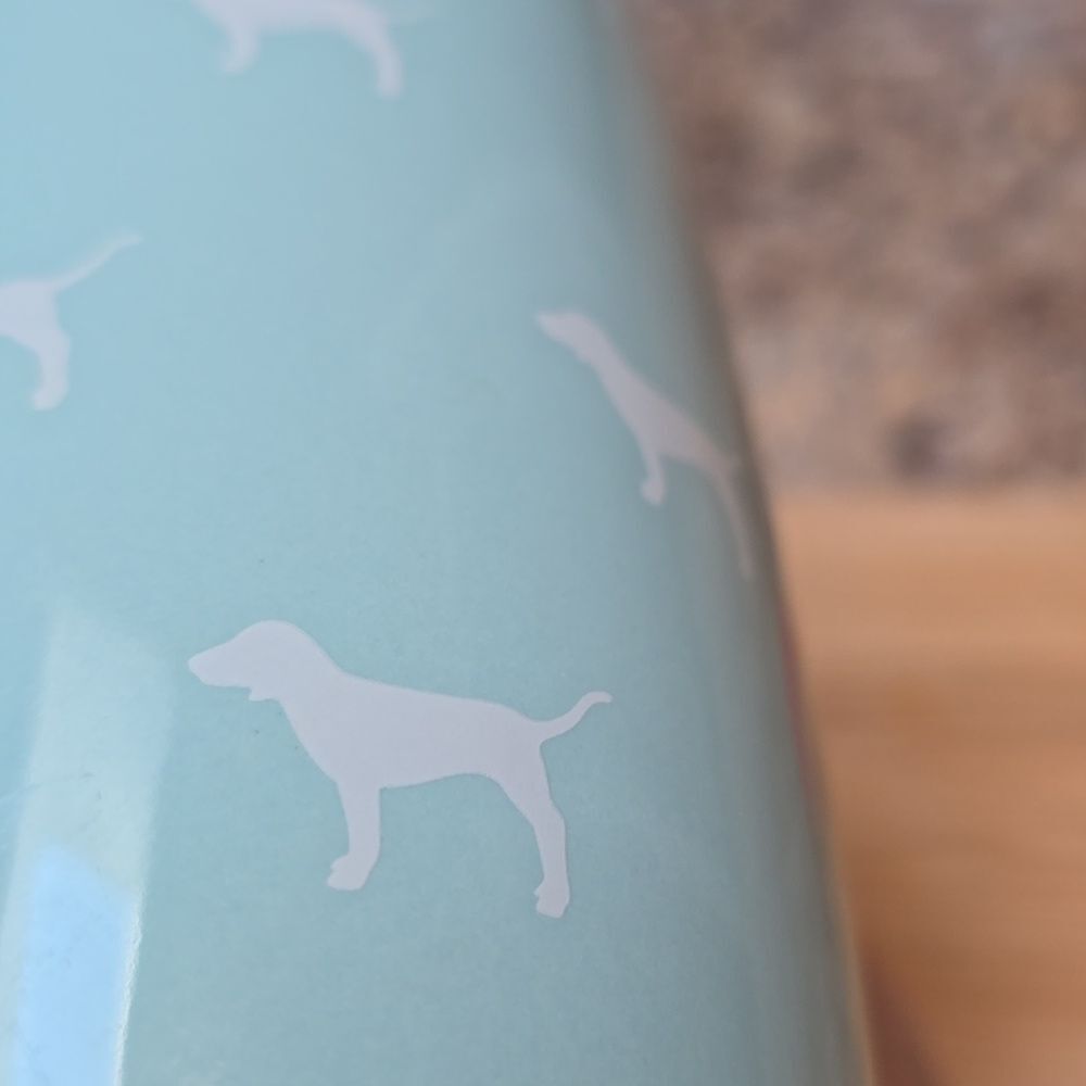 PINK Victoria’s Secret Tall Mug 23 oz – Blue Allover Dogs – Rare VS Fan Fav - Picture 6 of 8
